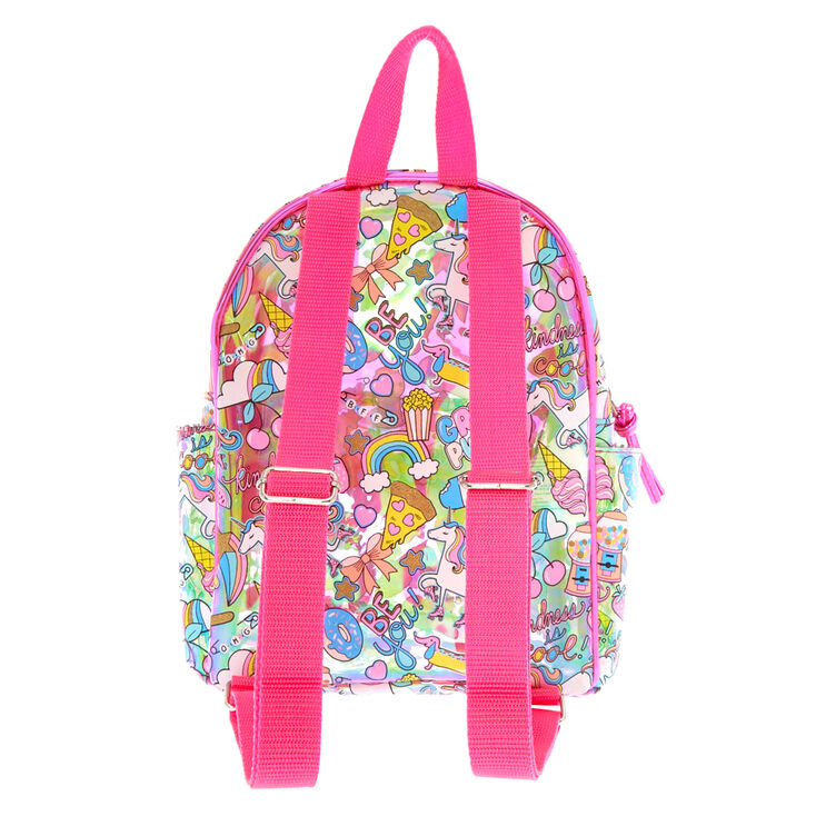 Unicorn Fun Fair Holographic Translucent Backpack | Claire's US