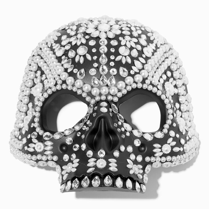 Embellished Black Skeleton Mask,