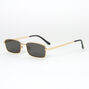 Gold Rectangular Frame Sunglasses,
