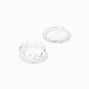 Silver Crystal Crown Midi Rings - 2 Pack,