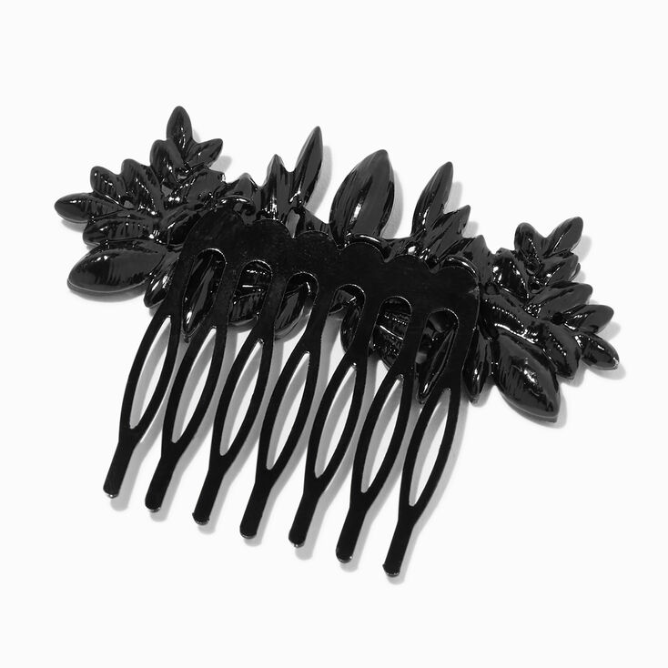 Black Floral Petal Hair Comb,