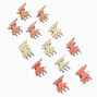 Coral and Cream Butterfly Hair Claws - 12 Pack,