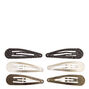 Mixed Metal Textured Snap Hair Clips - 6 Pack,