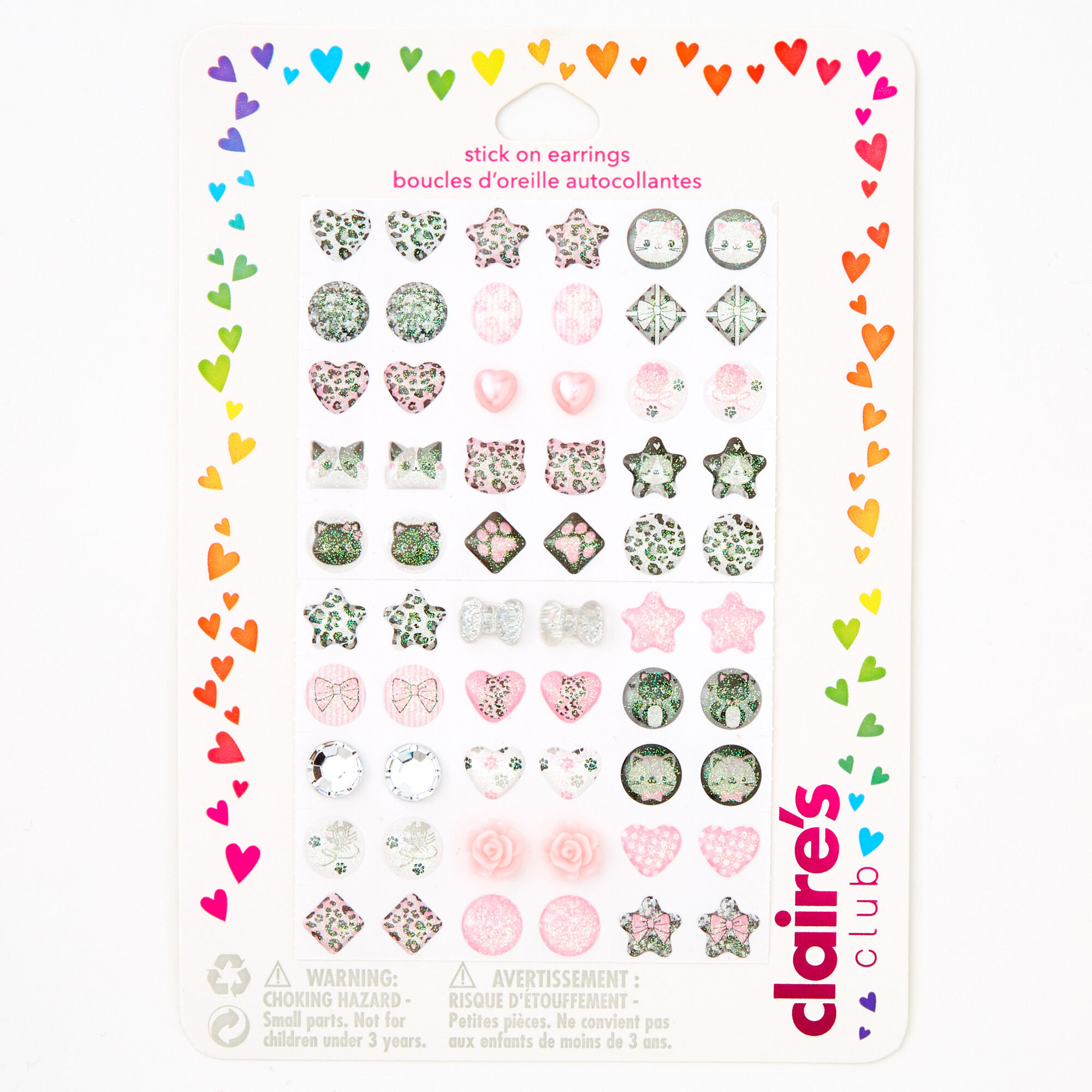Claire's stick on on sale earrings