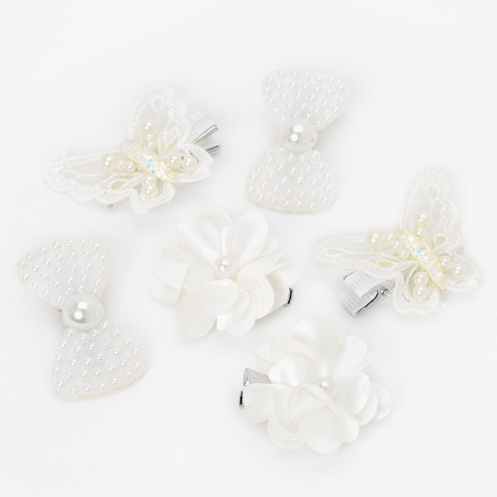 Claire s Club Special Occasion Chiffon Butterfly Hair Clips 6 Pack