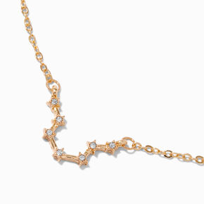 Gold-tone Zodiac Constellation Pendant Necklace - Aquarius,