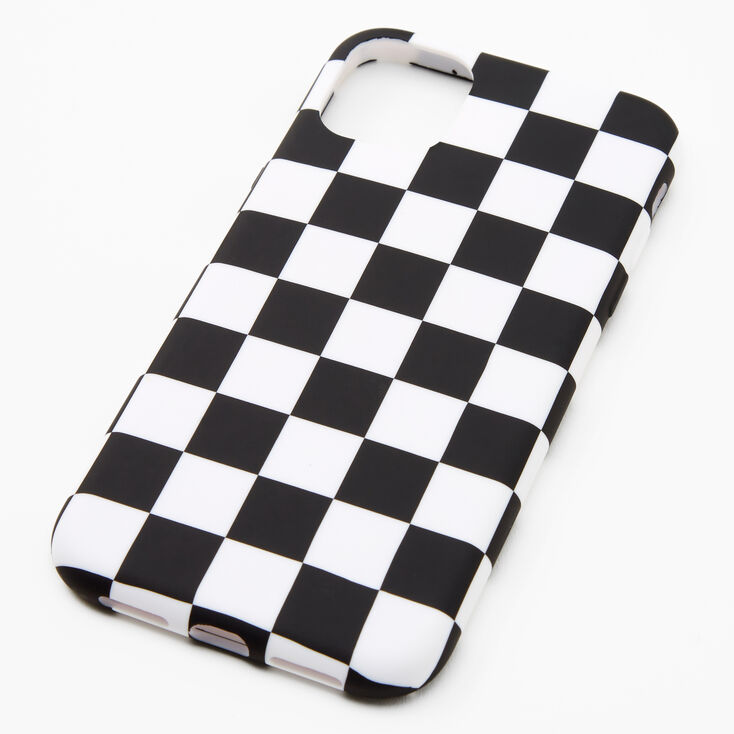 Coque de portable &agrave; carreaux noirs et blancs - Compatible avec iPhone&nbsp;11,