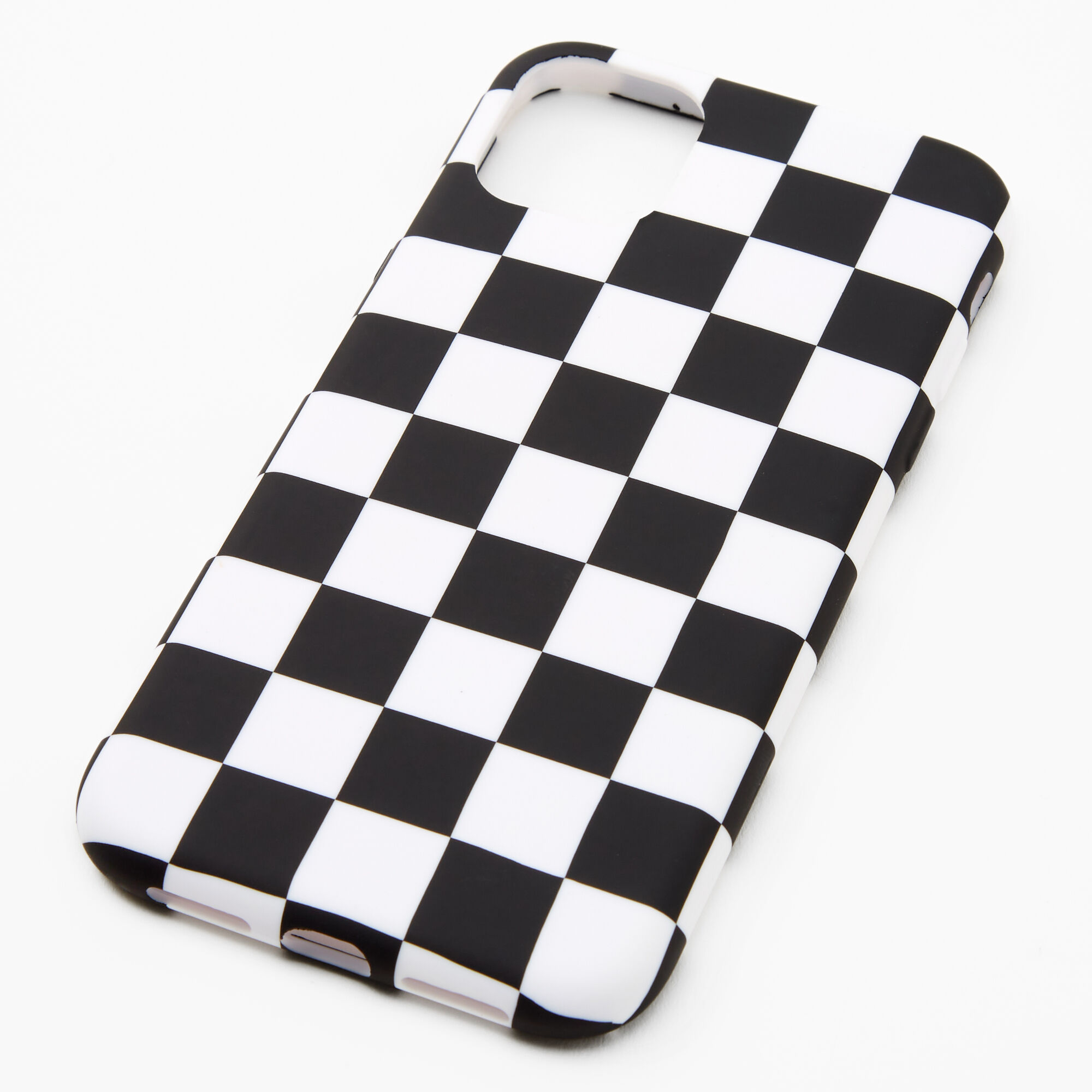 View Claires Black Checkered Phone Case Fits Iphone 11 White information