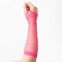 Pink Rhinestone Fishnet Arm Warmers,