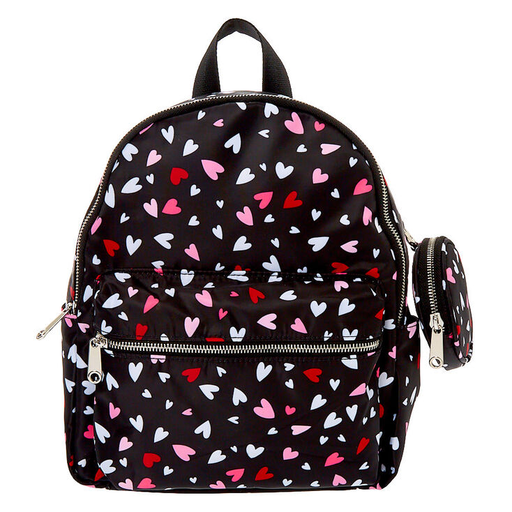 Nylon Hearts Medium Backpack - Black,