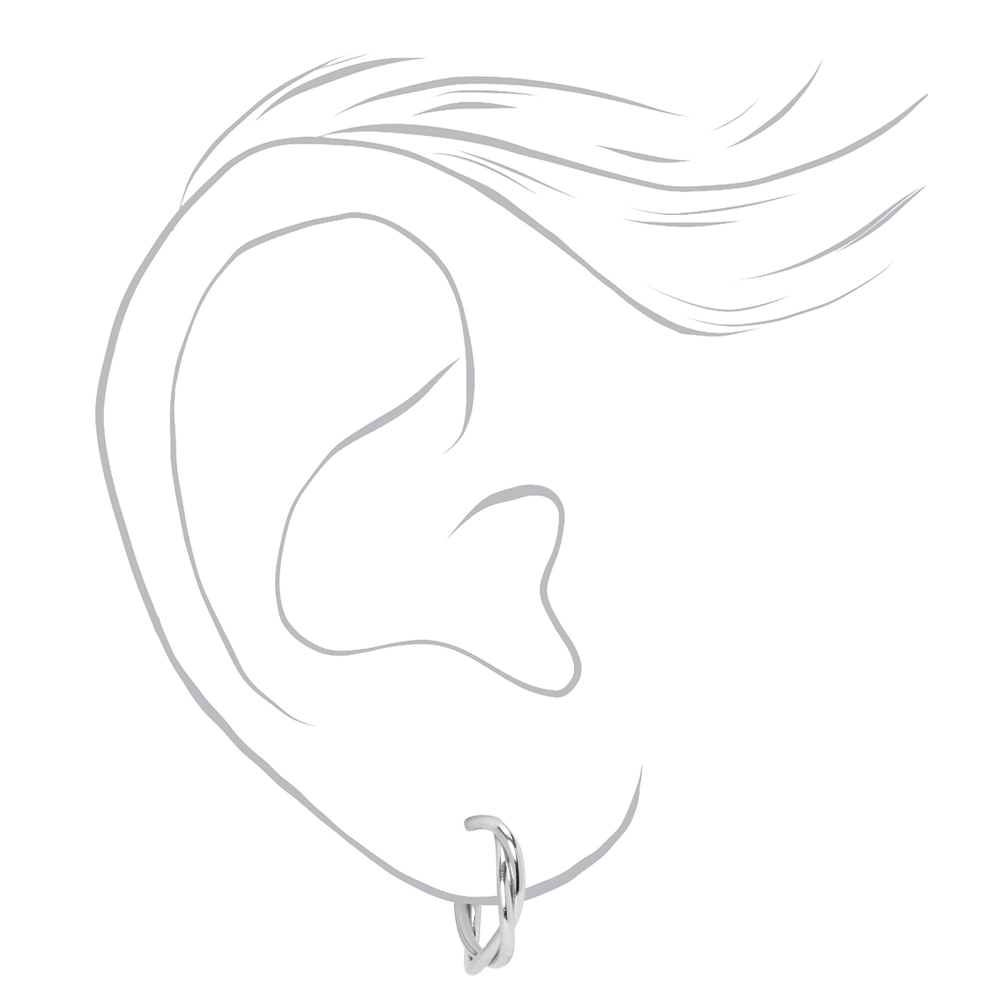Silver-tone Textured Earrings Set