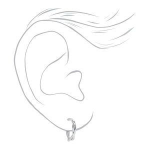 Silver-tone Textured Earrings Set - 6 Pack,