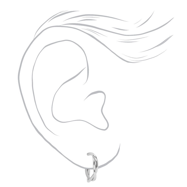 Silver-tone Textured Earrings Set - 6 Pack,