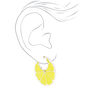 Silver Lemon Hoop Earrings - Yellow,