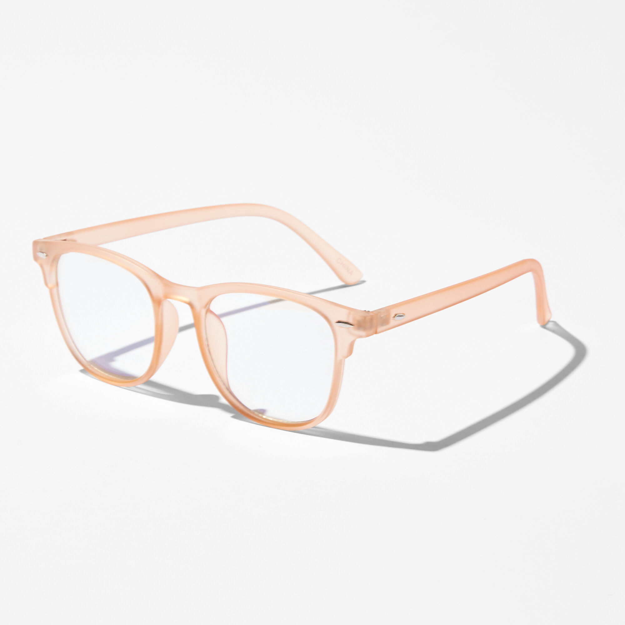 Claire's Lunettes nude givré avec verres transparents rétro réduisant la lumière bleue