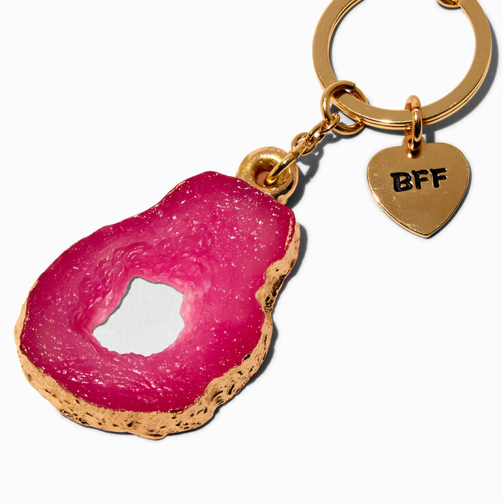Pink &amp; Purple Quartz Best Friends Keychains - 2 Pack,