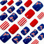 Stars &amp; Stripes Butterfly Square Press On Faux Nail Set - 24 Pack,