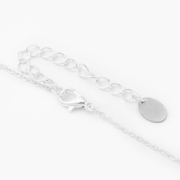 Claire&#39;s Club Silver Glitter Cat Locket Necklace,