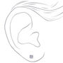 Silver Cubic Zirconia 5MM Round Magnetic Stud Earrings,