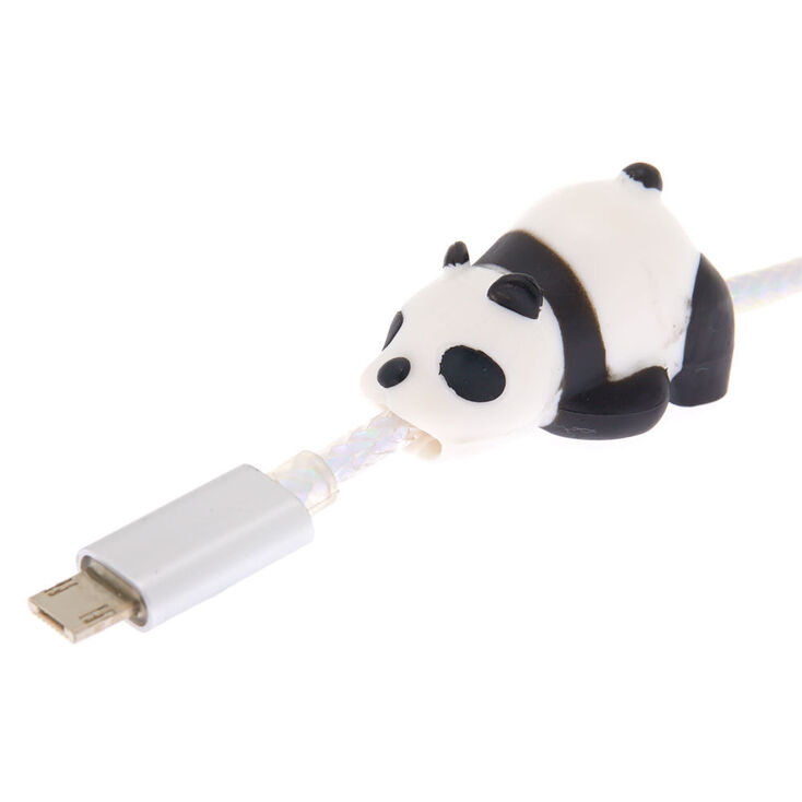 Protège-câbles petit animal panda blanc