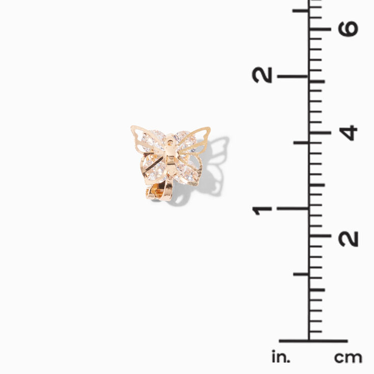 Gold Filigree Butterfly Clip-On Stud Earrings,