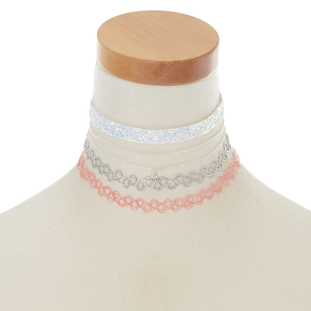 Glitter Tattoo Choker Necklace Set 5 Pack