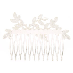 Silver-tone Rhinestone Leaf Hair,