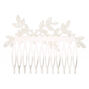 Silver-tone Rhinestone Leaf Hair,