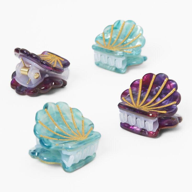 Pinces &agrave; cheveux coquillage couleur dor&eacute;e - Lot de 4,