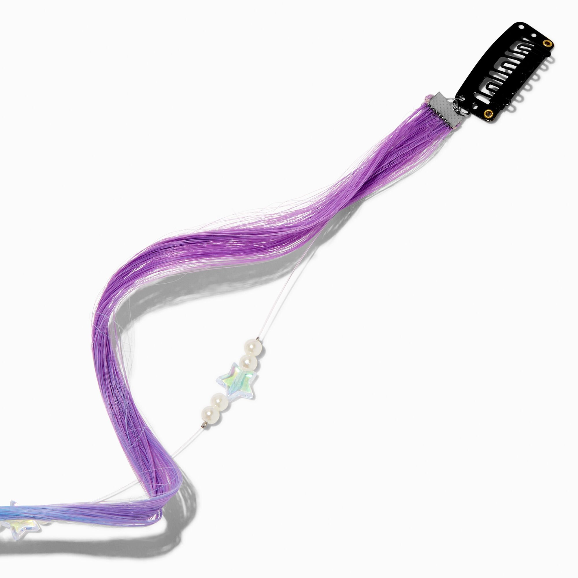 Purple & Blue Star Gemstone Faux Hair Clip In Extensions - 2 Pack,