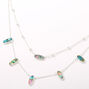 Silver Abstract Seashell Oval Multi Strand Necklace,