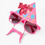 Birthday Girl Mustache Retro Sunglasses - Pink,