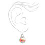Silver 1&quot; Fruit Confetti Shaker Drop Earrings,