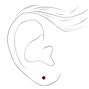 14kt White Gold 3mm January Crystal Garnet Studs Ear Piercing Kit with Ear Care Solution,