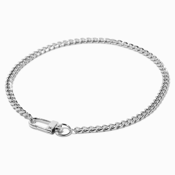 Silver-tone Mega Clasp Chain Necklace | Claire's US