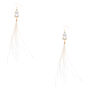 Boucles d&#39;Oreilles Plume 12.7cm - Blanc,