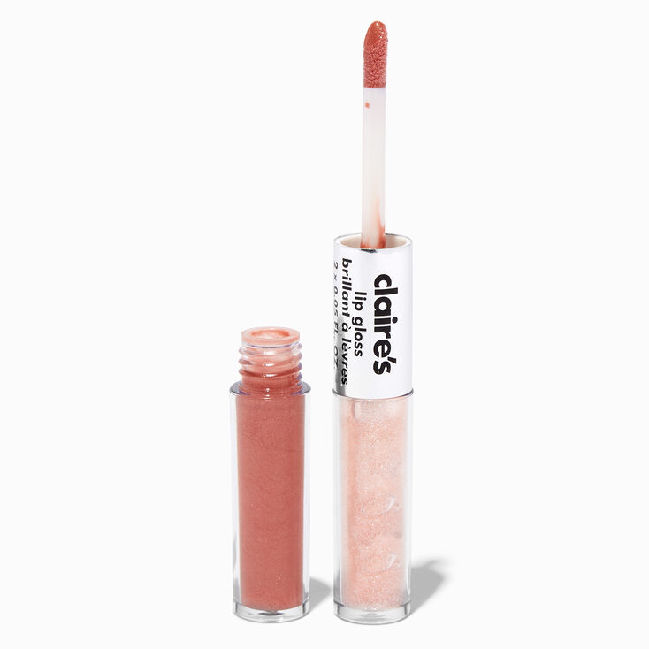 Dual Ended Glitter Lip Gloss Wand - Nude,