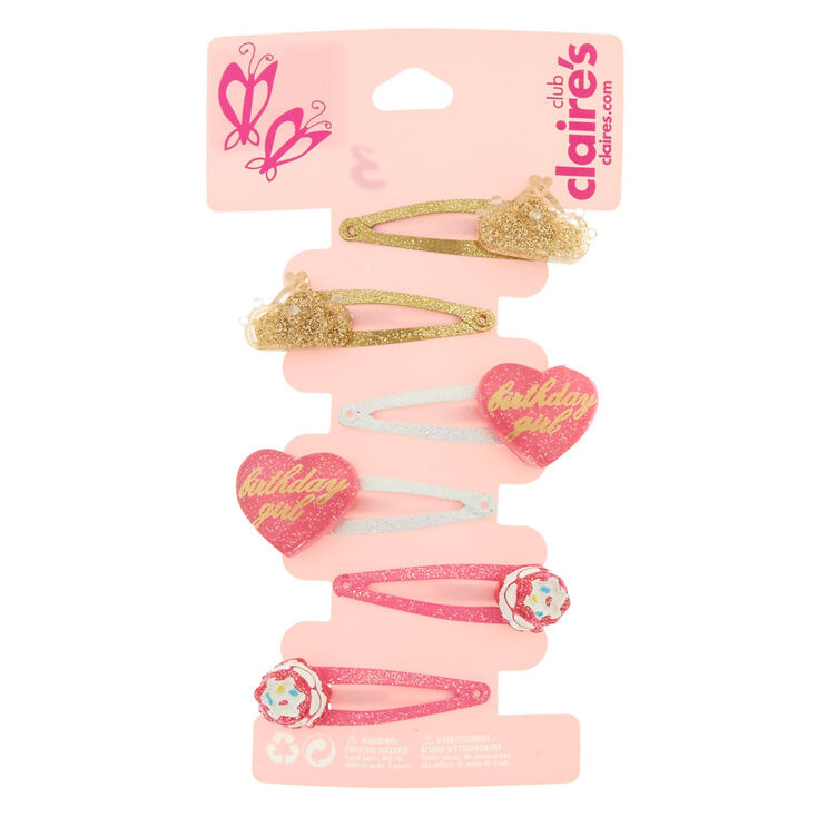 Parure de 6&nbsp;barrettes Birthday Girl pour enfants,