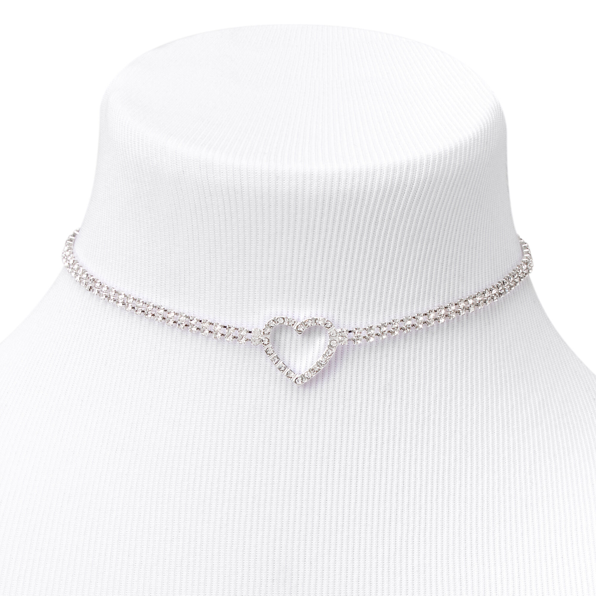 Silver sales heart choker