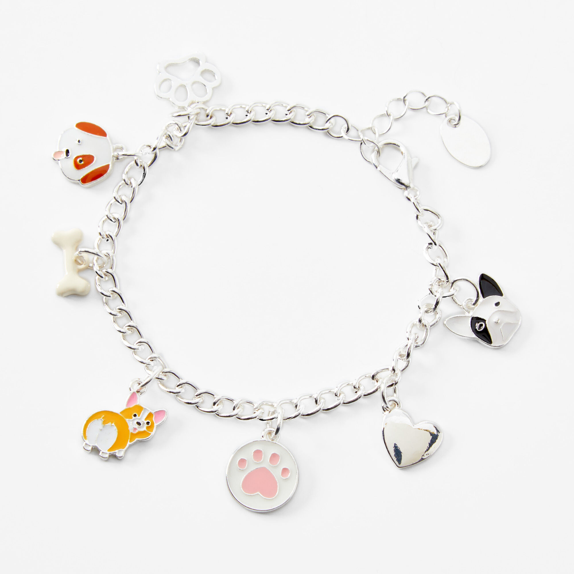 Silver Doggy Charm Bracelet,