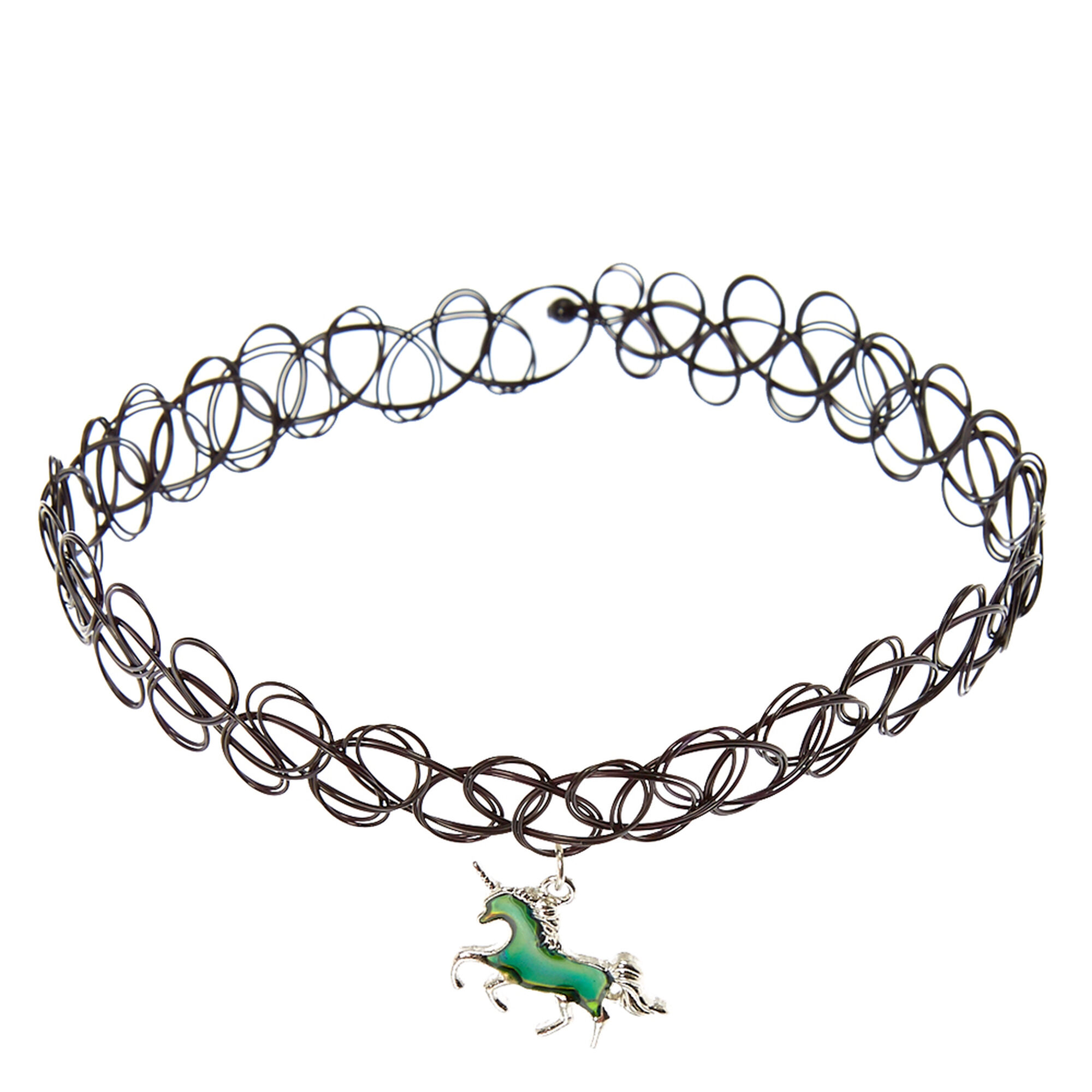 Mood Unicorn Pendant Tattoo Choker Necklace Claire S