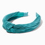 Teal Pleated Knotted Headband,