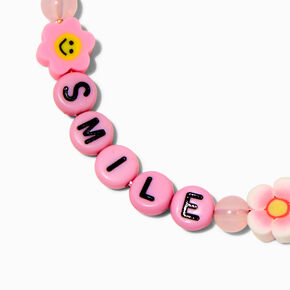 Pink &quot;Smile&quot; Happy Face Adjustable Bracelet,