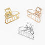 Mixed Metal Small Hair Claw Set - 3 Pack,