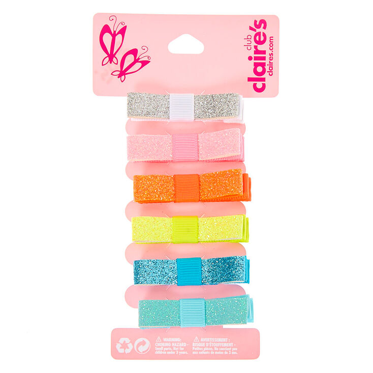 Claire's Nœuds pour cheveux plats à paillettes Club Claire's - Lot de 6