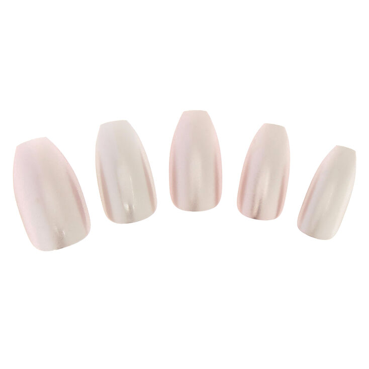 Pink Satin Coffin False Nails Claire S