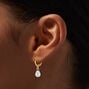 C LUXE by Claire&#39;s 18kt Gold Plated 10mm Pearl Clicker Hoop Earrings,