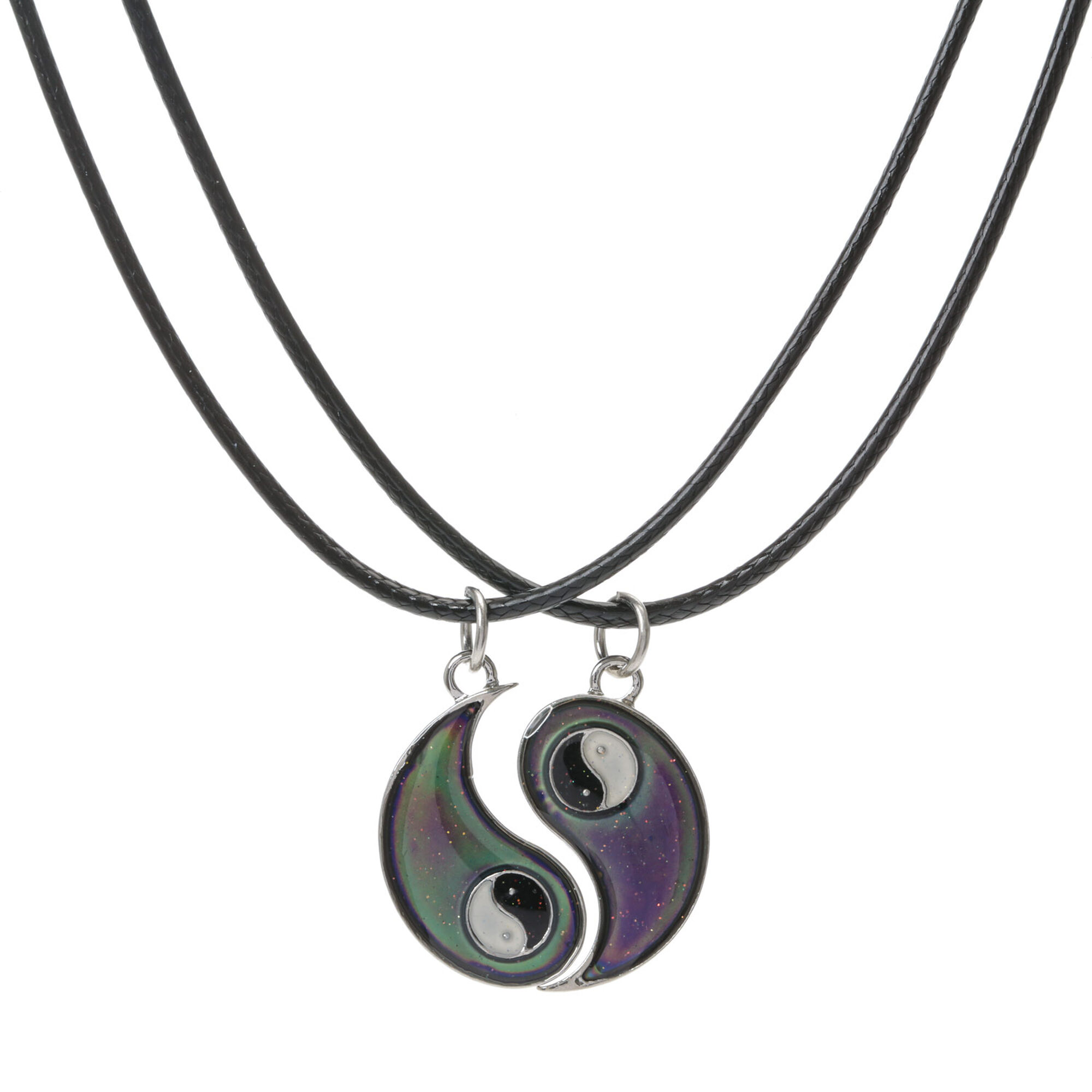 View Claires Best Friends Mood Yin Yang Pendant Necklaces Black information