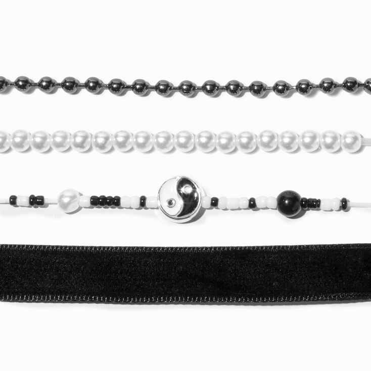 Beaded Yin Yang Bracelet Set - 4 Pack,
