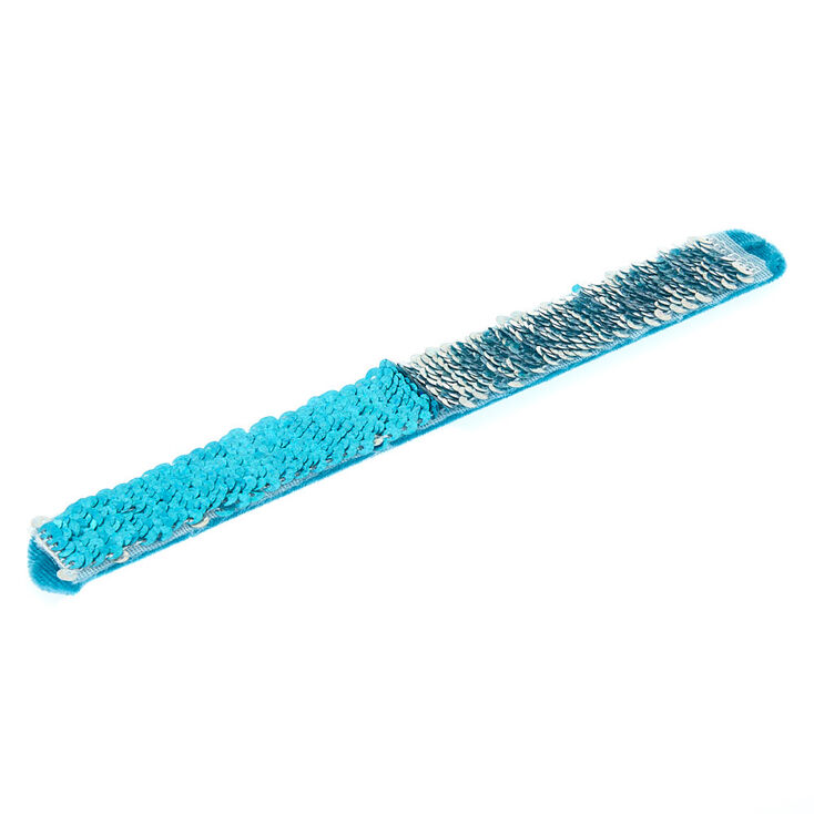Reversible Sequin Slap Bracelet - Blue,